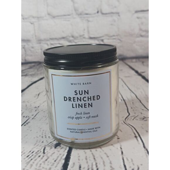 BATH & BODY WORKS/WHITE‎ BARN Sun Drenched Linen 1 Wick - Picture 1 of 2